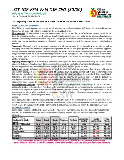 CGA - CEO Nuusbrief 20/2020 (29/05/20)