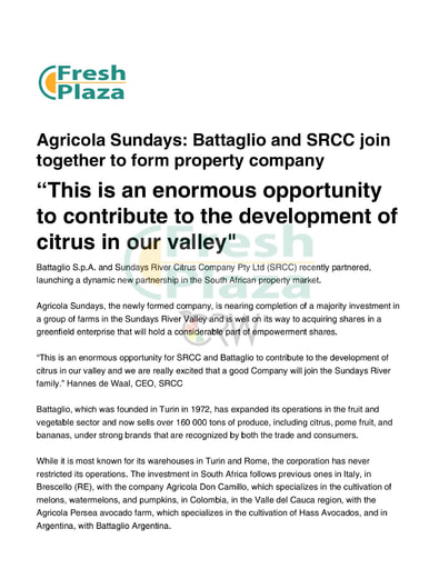 Battaglio and SRCC join together to form property company
