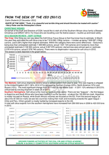 CGA - CEO Newsletter 50/2012 (21/12/12)