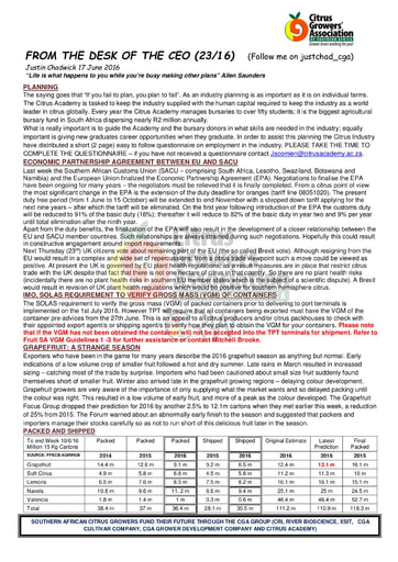 CGA - CEO Newsletter 23/2016 (17/06/16)