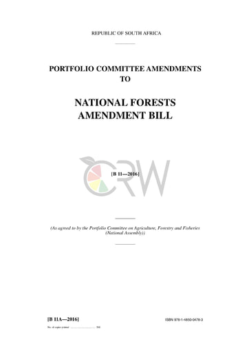 National Forests Amendment Bill B11A - 2016