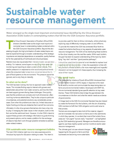 Sustainable water resource management