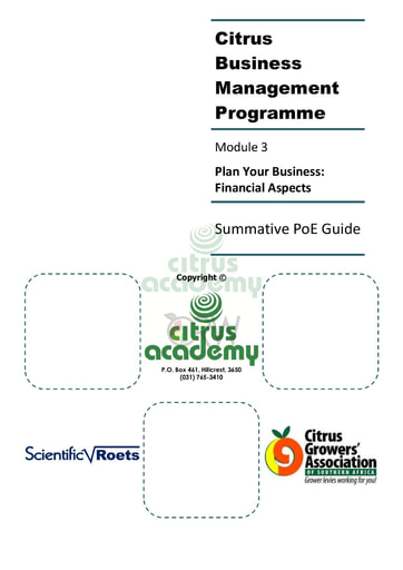 Module 3 Plan Your Business: Financial Aspects