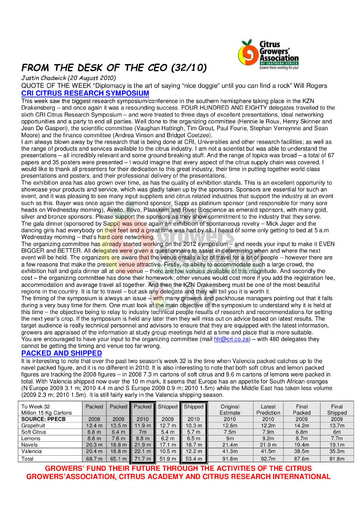 CGA - CEO Newsletter 32/2010 (20/08/10)